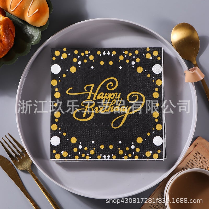 Supply Spot New Leaves Color Printing Napkin Paper Towel Western Restaurant Bakery For Facial Tissue - Image 1