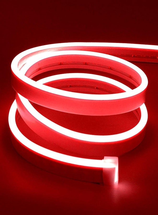 XERGY شريط إضاءة نيون LED من XERGY بطول 16.5 قدم - مقاوم للماء للاستخدام الداخلي والخارجي لتزيين المنزل واللافتات المخصصة - أحمر (محول طاقة 12 فولت 2 أمبير مرفق) - Image 1