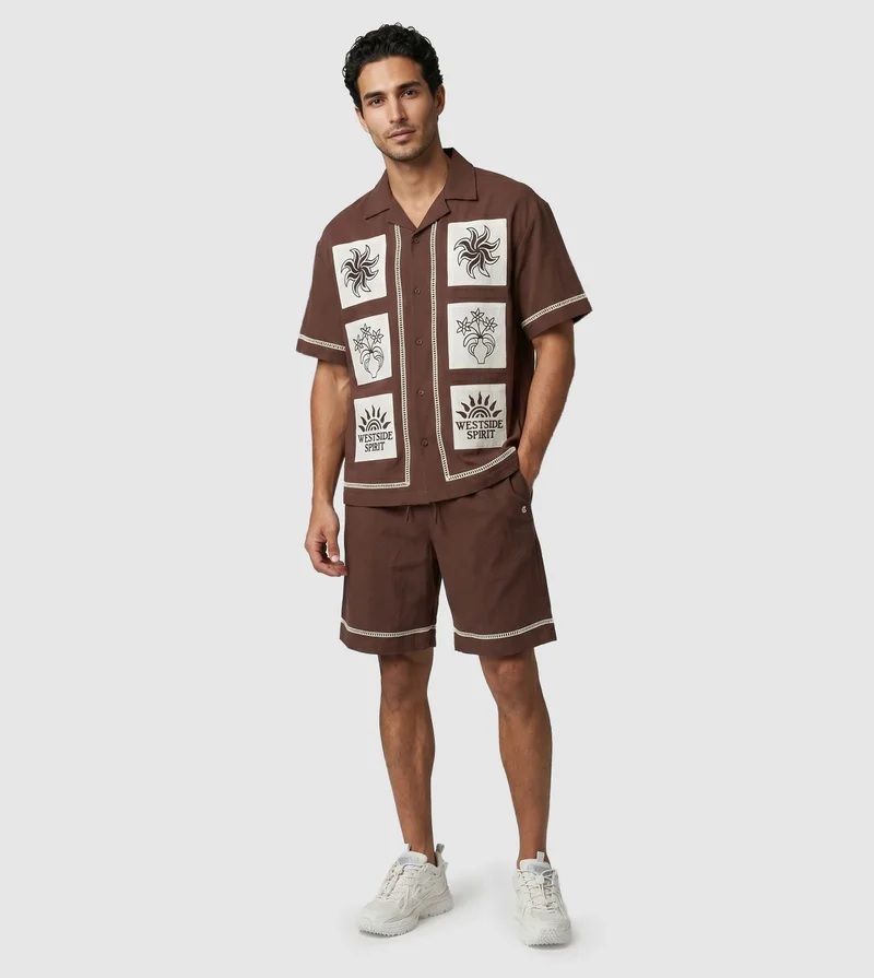 F5  SHORT SLEEVE SHIRT -BROWN for Men | Best Price UAE