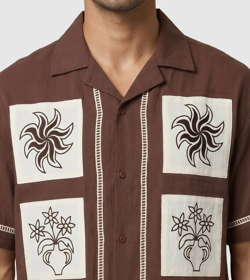 F5  SHORT SLEEVE SHIRT -BROWN for Men | Best Price UAE