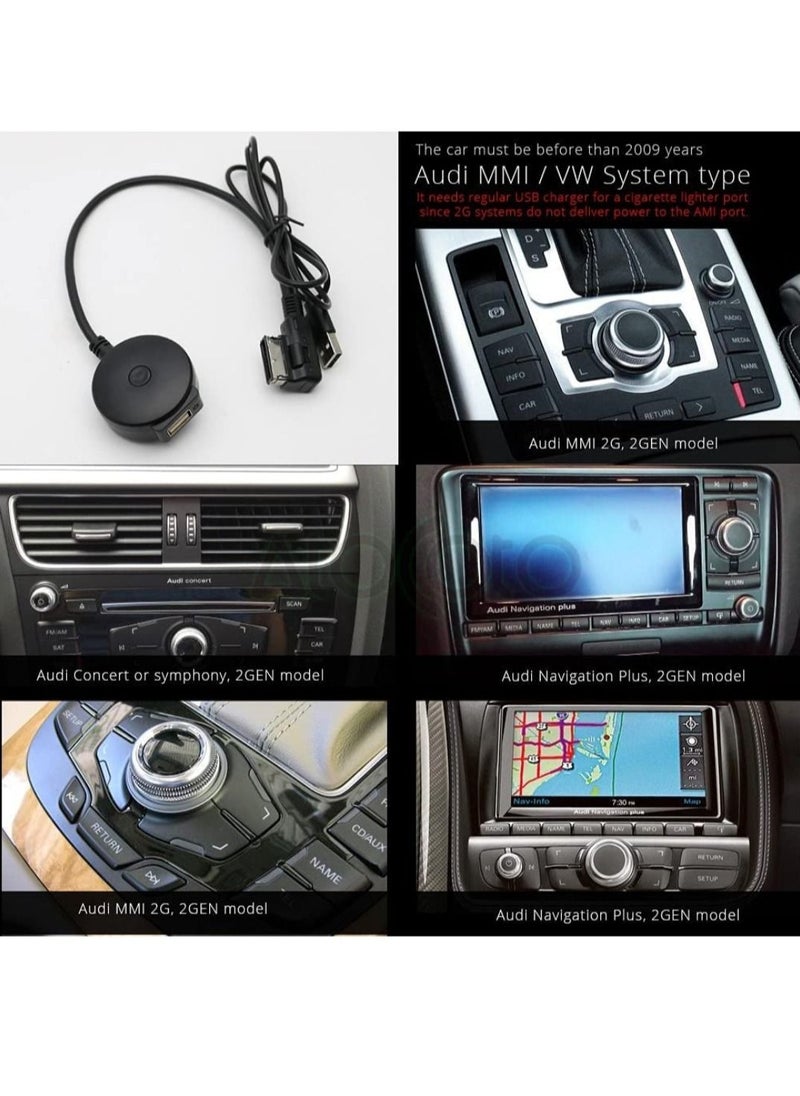 Generic - Audi Bluetooth Receiver Car Kit Compatible With Audi A3 A4 A5 A6 A7 S3 S4 Q3 Q5 Q7 Wireless Music Interface AMI MMI Adapter Premium CSR Chipset HiFi Sound Compatible With IPhone IPad Android - Image 1