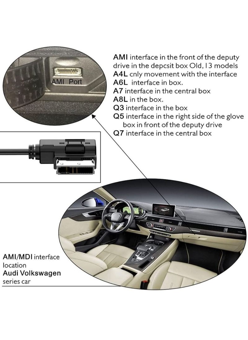 Generic - Audi Bluetooth Receiver Car Kit Compatible With Audi A3 A4 A5 A6 A7 S3 S4 Q3 Q5 Q7 Wireless Music Interface AMI MMI Adapter Premium CSR Chipset HiFi Sound Compatible With IPhone IPad Android - Image 1
