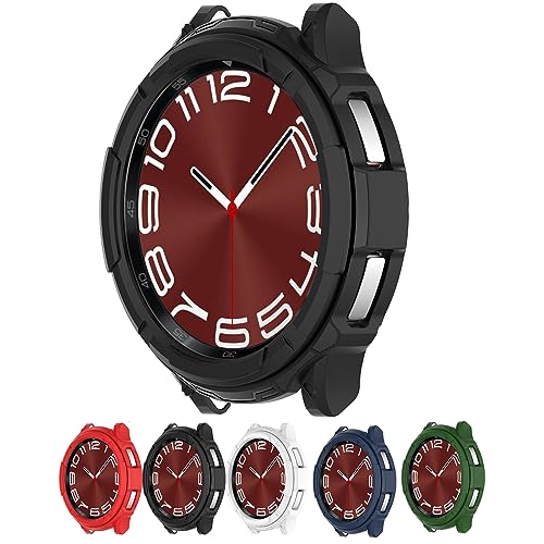 Disscool Case Cover Compatible with Samsung Galaxy Watch 6 Classic 47mm, Disscool Soft Anti Drop PC Replacement Protective Cases with Rotatable Bezel Ring Smart Watch Accessories(47mm/Black) - Image 1