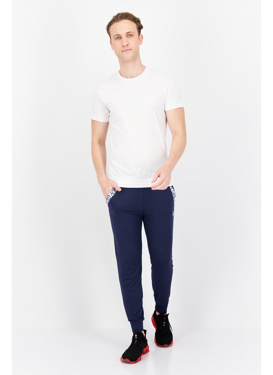 Body Glove Men Regular Fit Brand Logo Jogger Pants, Navy Blue  - Image 4