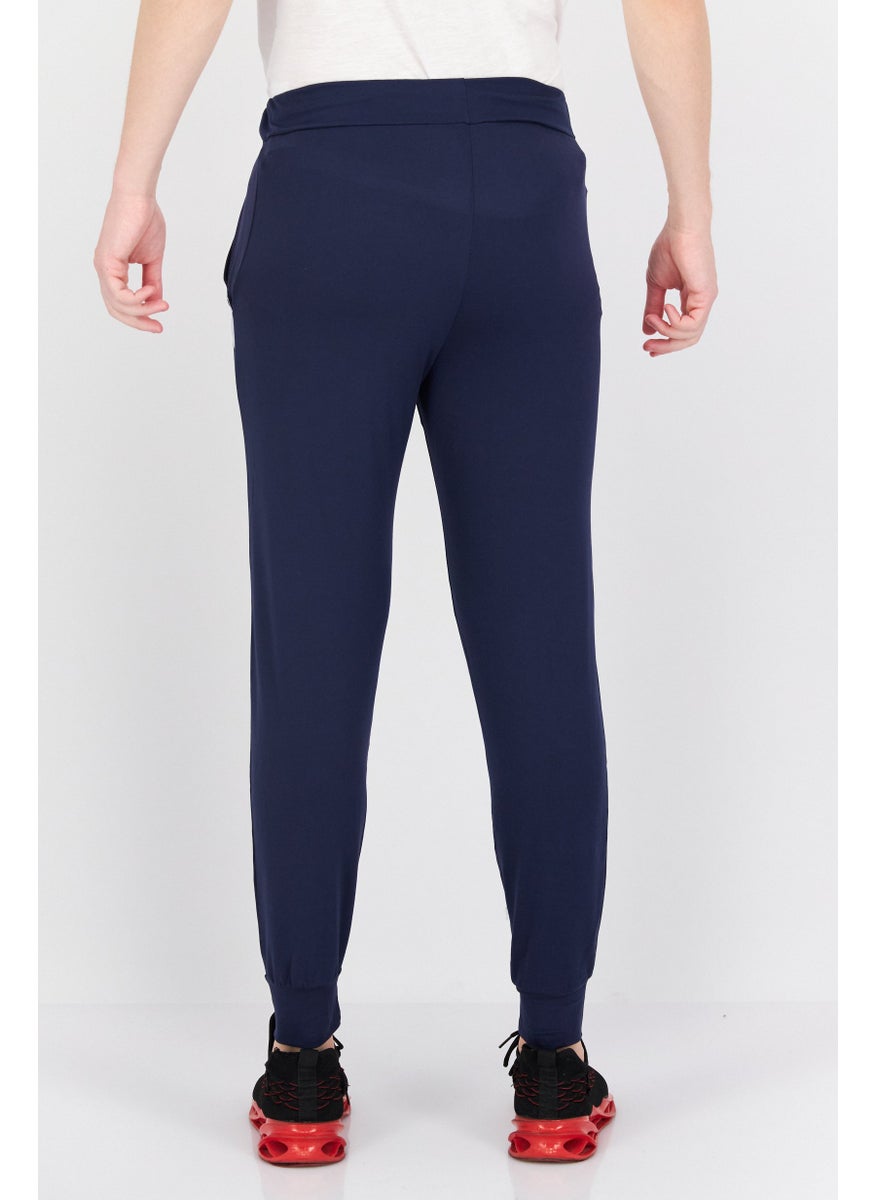 Body Glove Men Regular Fit Brand Logo Jogger Pants, Navy Blue  - Image 2