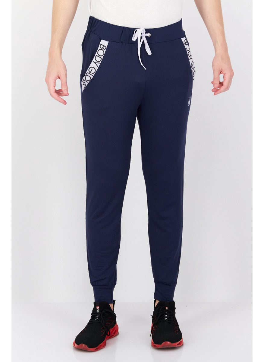 Body Glove Men Regular Fit Brand Logo Jogger Pants, Navy Blue  - Image 1