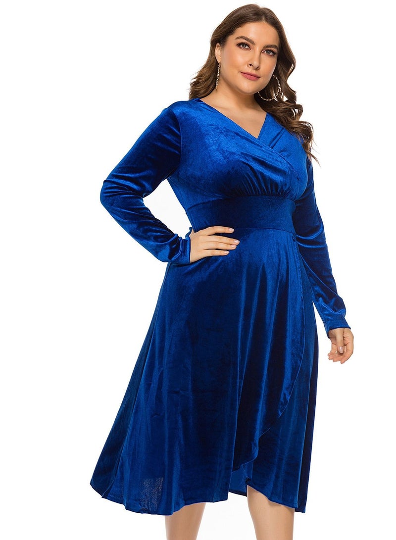 Loquat Women's V-neck Long Sleeve Dress 