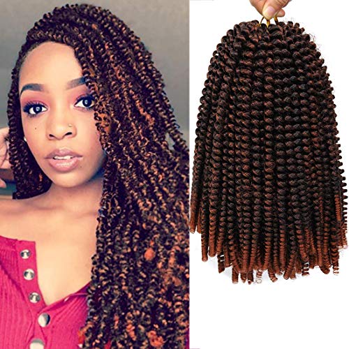 Beyond Beauty 12 inch Spring Twist Crochet Braids Hair for Butterfly Locs Bomb Twist Crochet Hair Beyond Beauty Ombre Colors Synthetic Fluffy Hair Extension 3 Packs(12 Inch, M1B 350) - Image 1