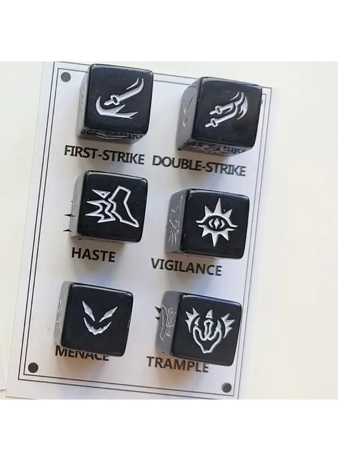 Set of 6 Six Sided Pattern Dice Type 4 - Image 1