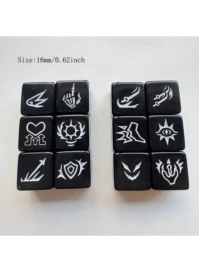 Set of 6 Six Sided Pattern Dice Type 4 - Image 4