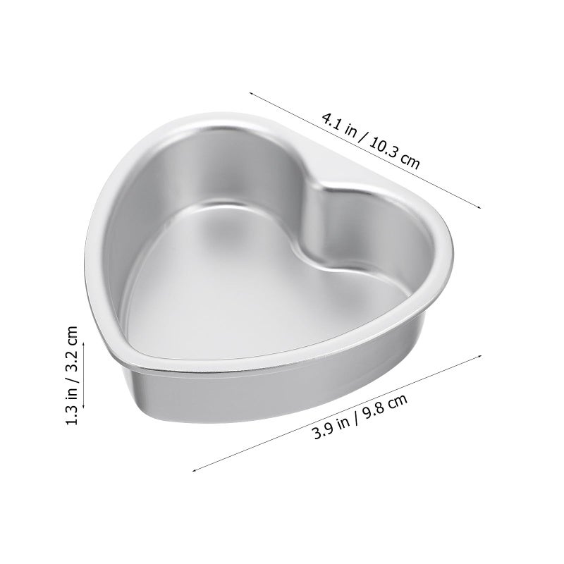 2pcs 4 Inch Heart Shaped Cake Pan Set with Detachable Bottom Nonstick Baking Mold - Image 3