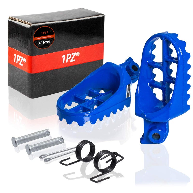 1PZ AP1Y01 Blue Aluminium Footrest Foot Pegs Rest Replacement for Honda XR50R CRF50 CRF70 CRF80 CRF100F Yamaha PW50 PW80 TW200 TTR90 TTR90E Dirt Bike Motocross