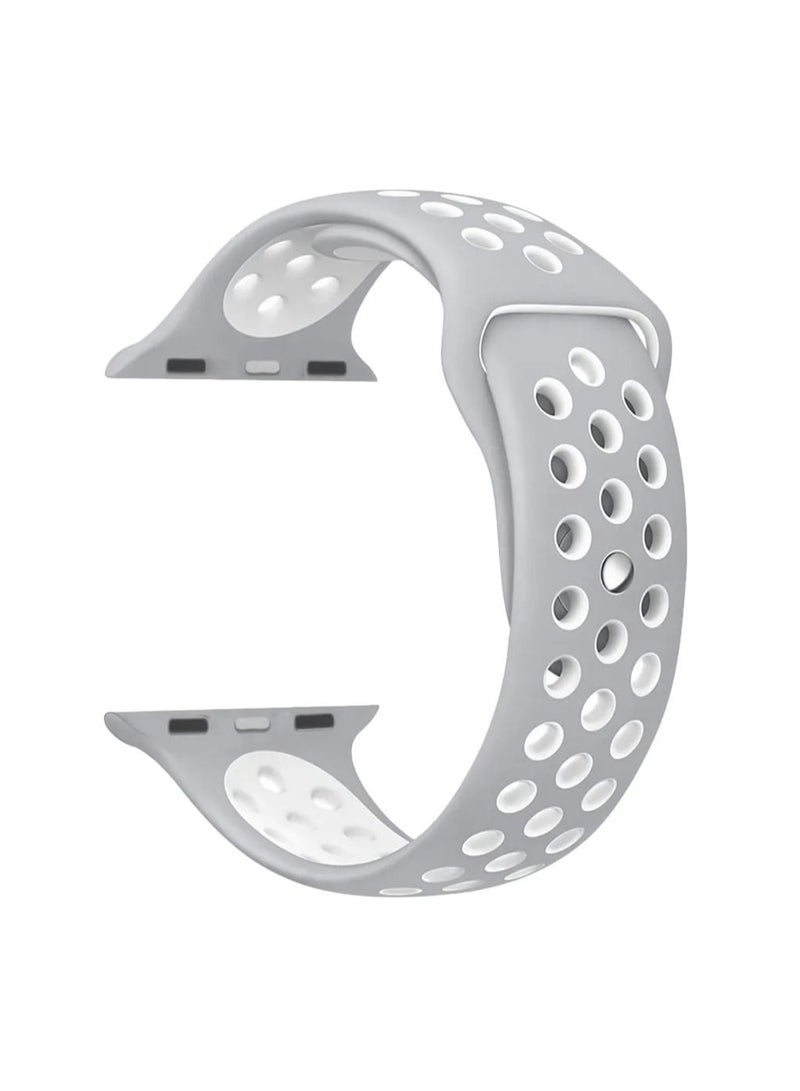 TWEGGON Apple Watchband Compatible with 42mm(Series 10)/41mm/40mm/38mm Dot Apple Watch Strap for Apple Watch All Series Grey/White - Image 2