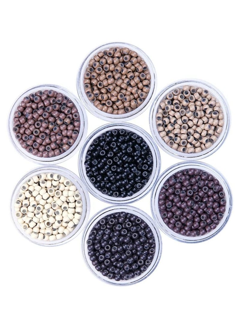 إستيل حلقة نانو سيليكون 1000 قطعة لكل زجاجة وصلة شعر بخرز حلقة نانو صغيرة (أسود) - Image 1