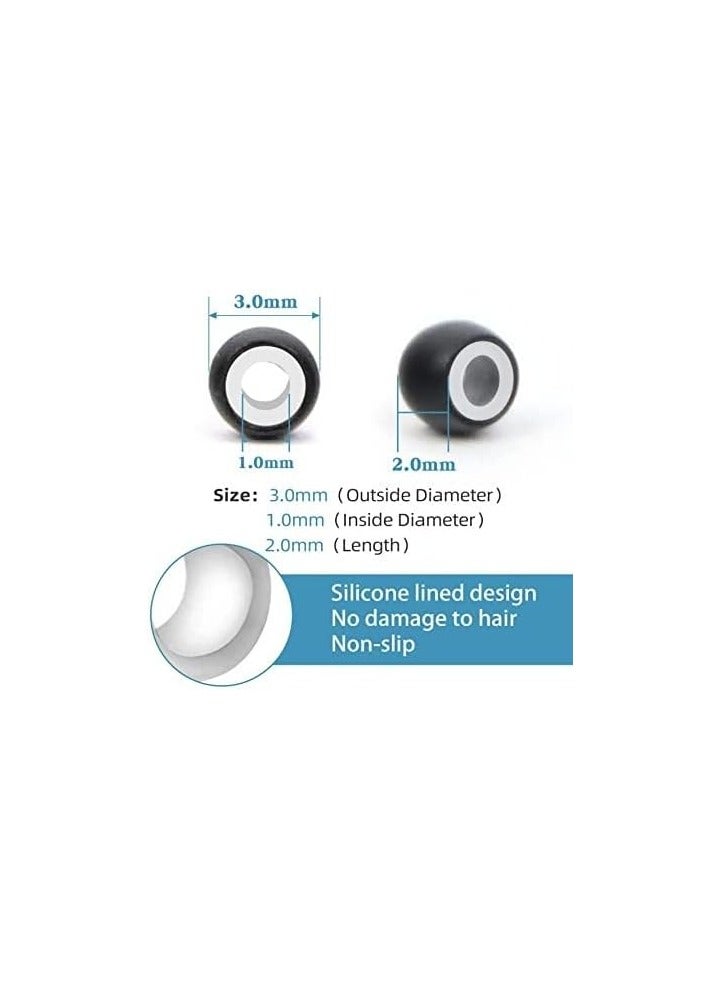 إستيل حلقة نانو سيليكون 1000 قطعة لكل زجاجة وصلة شعر بخرز حلقة نانو صغيرة (أسود) - Image 5