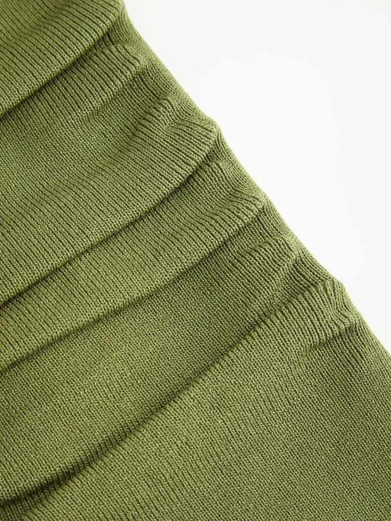CIDER Faux Pearl Tube Tops for Women Crop Knit Split Hem Ruched Going Out Tops Cute Summer Outfits Y2K Matcha Green - Image 4