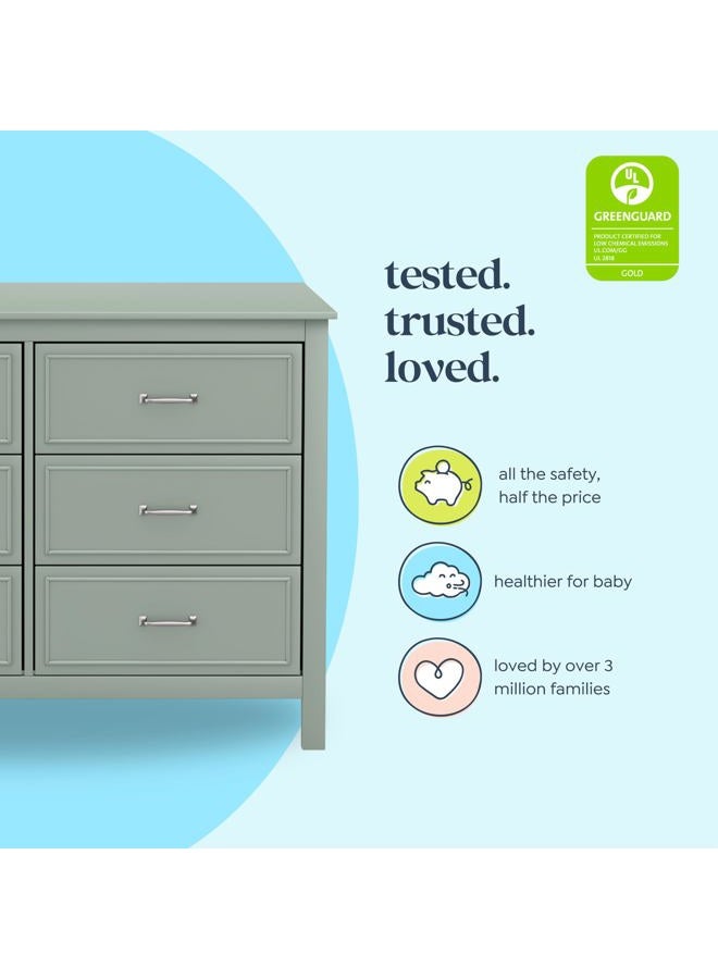 daVinci Charlie 6-Drawer Double Dresser in Light Sage, GREENGUARD Gold Certified - Image 4
