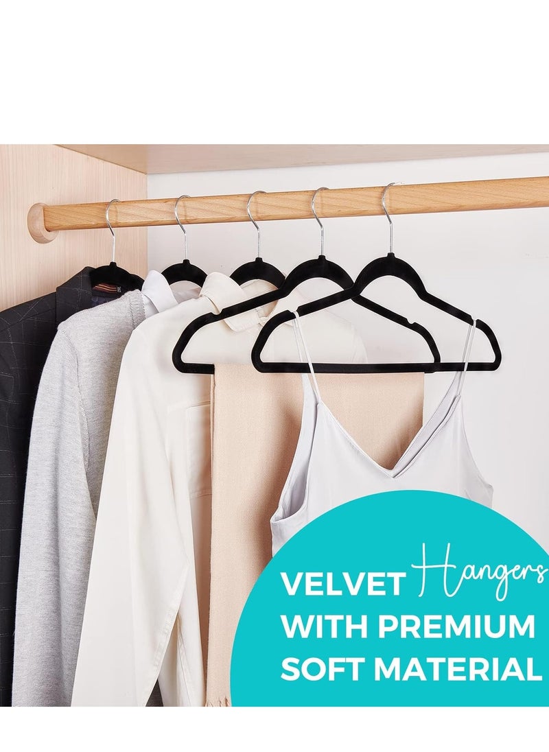 Arabest 50 Pack Hangers,Non-Slip Velvet Suit Hangers,Ultra Thin Space Saving 360 Degree Swivel Hook Strong and Durable Clothes Hangers Hold Up-to 10 Lbs, for Coats, Jackets, Pants, Dress Clothes  - Image 2