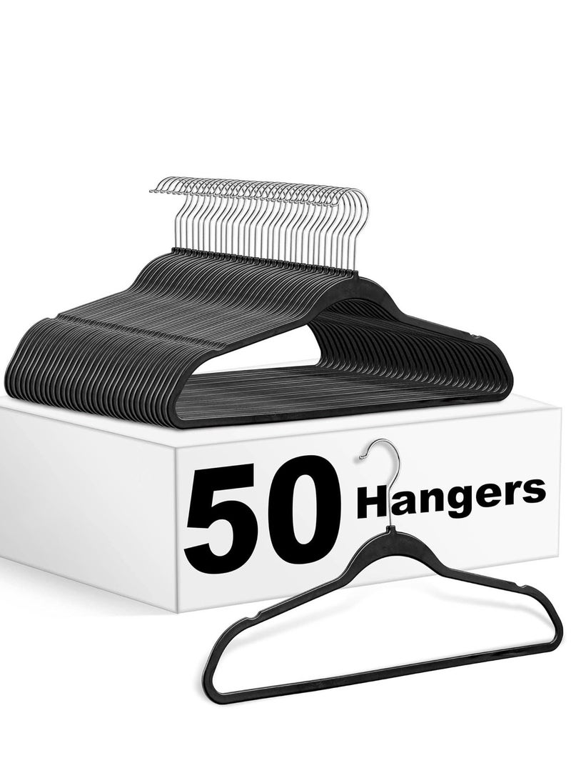 Arabest 50 Pack Hangers,Non-Slip Velvet Suit Hangers,Ultra Thin Space Saving 360 Degree Swivel Hook Strong and Durable Clothes Hangers Hold Up-to 10 Lbs, for Coats, Jackets, Pants, Dress Clothes  - Image 1