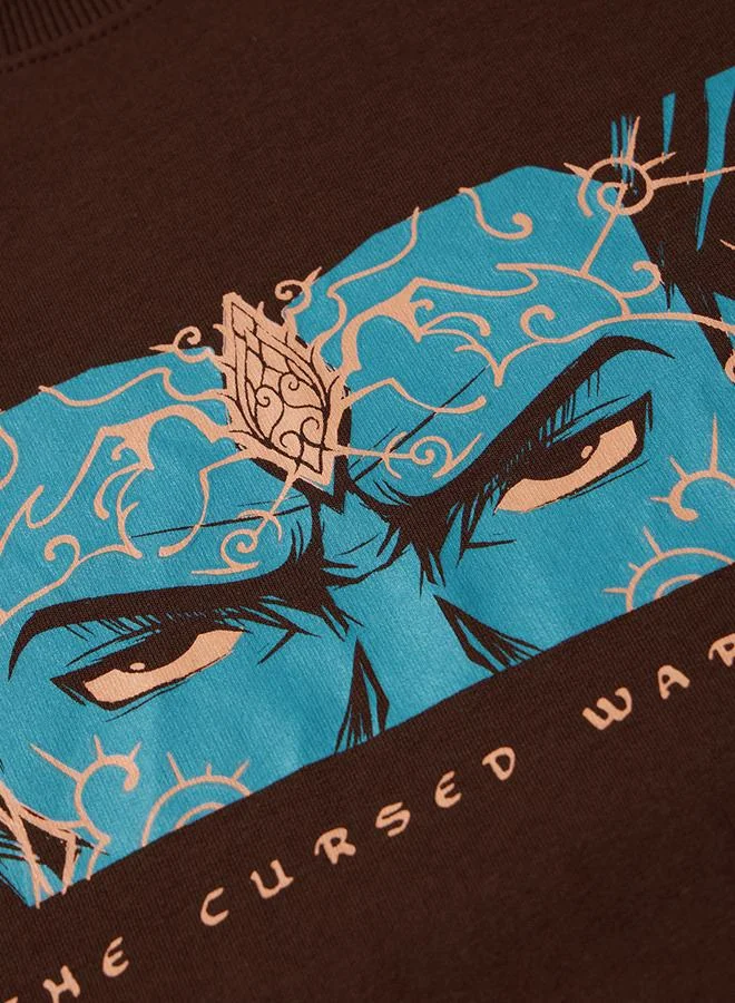 The Souled Store  Men Brown Ashwatthama Warrior Graphic Print Oversized T-Shirt for Men | Best Price UAE