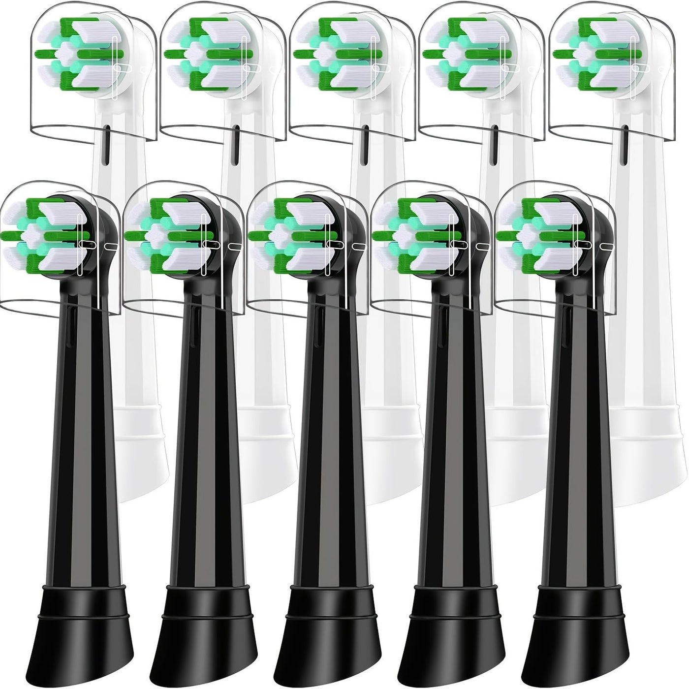 10 Pack Replacement Brush Heads Compatible With Oral B IO Series 2 Through 10 For Deep Cleaning And Gum Care Black