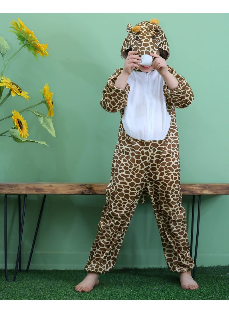 Toy Box Kids Giraffe Costume Jumpsuit with Hood, Animal Fancy Dress, Party Outfit, Size L(6-7Years) - Image 2