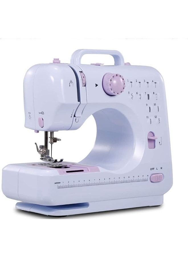 Arabest Portable Multifunctional Electric Sewing Machine 12 Needles Two Speed Control Handheld Fast Household Sewing Tool with Desk Lamp 27.5x12.1x26cm  - Image 1
