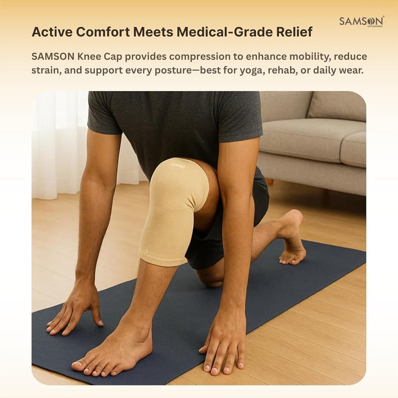 Samson Knee Cap Soft | Pain Relief & Recovery for Men & Women | Perfect for Gym, Sports & Yoga (Pair, Large) - Image 3
