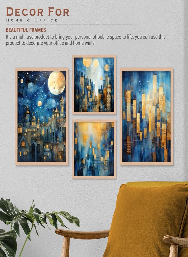 ARTELLY Wall Paintings For Bedroom - Living Room Home Wall Decor Framed - Painting For Wall Decoration - Frames For Office (Set of 4) (Medium, Art 5) - Image 5