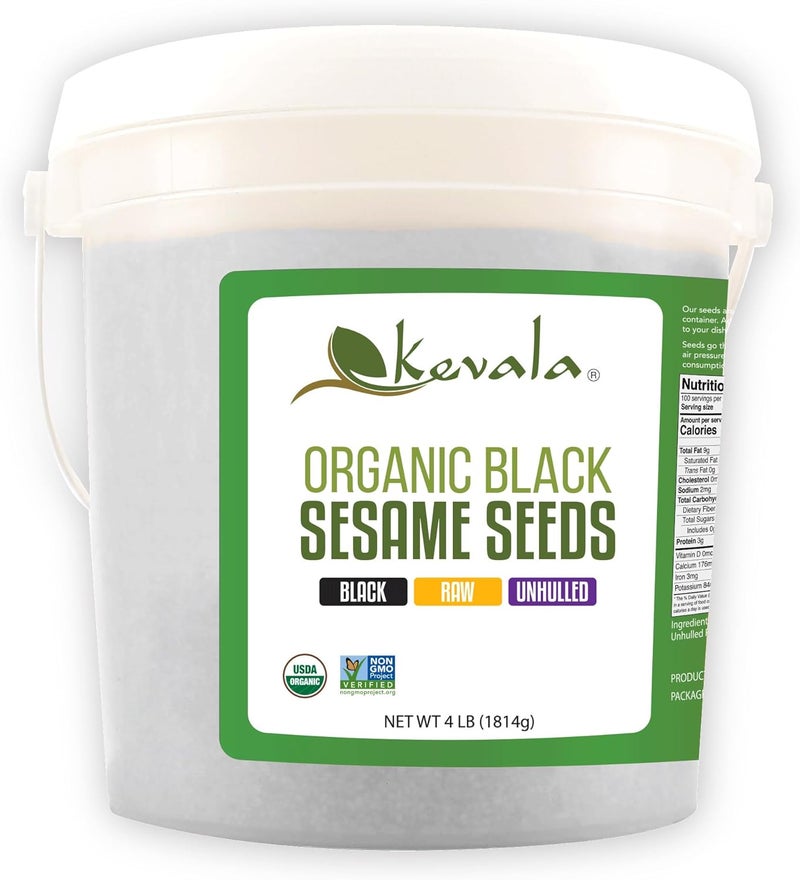 Kevala Organic Black Sesame Seeds 4Lbs (RAW) - Image 1