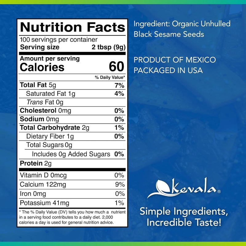 Kevala Organic Black Sesame Seeds 4Lbs (RAW) - Image 2