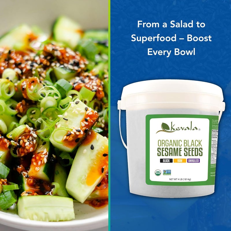 Kevala Organic Black Sesame Seeds 4Lbs (RAW) - Image 4