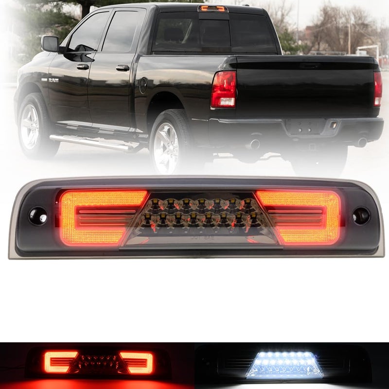 Led Third Brake Light for 20092018 Dodge Ram 150020102024 Ram 2500 350020112024 4500 5500 Pickup Trucks Rear Center High Mount Stop Lamp CHMSL White Cargo lamp OEM 3rd Brake Light Smoked Lens