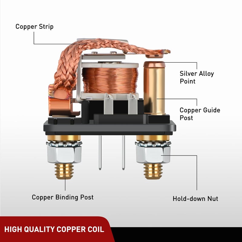 Nilight 120A Starter Relay 4 Pin Split Charge Relays Switch 12V Continuous Heavy Duty SPST High Current 4 Terminal Car Starter On Off Control for Automotive Car Truck RV Camper - Image 2