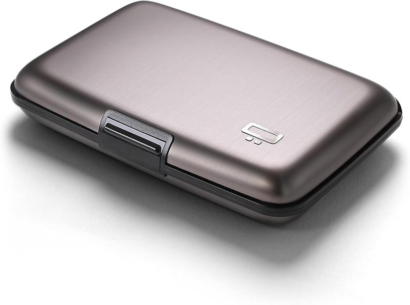 ÖGON -DESIGNS- Aluminum card holder, RFID Protection against fraud and demagnetization, Compact wallet, Smart Case STOCKHOLM V1 model (Aluminum Titanium) - Image 1