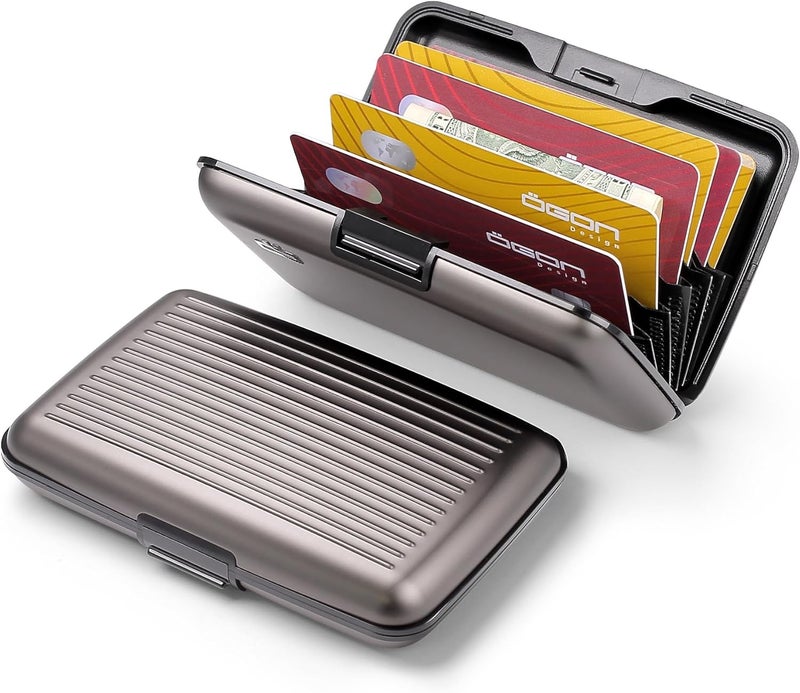 ÖGON -DESIGNS- Aluminum card holder, RFID Protection against fraud and demagnetization, Compact wallet, Smart Case STOCKHOLM V1 model (Aluminum Titanium) - Image 2