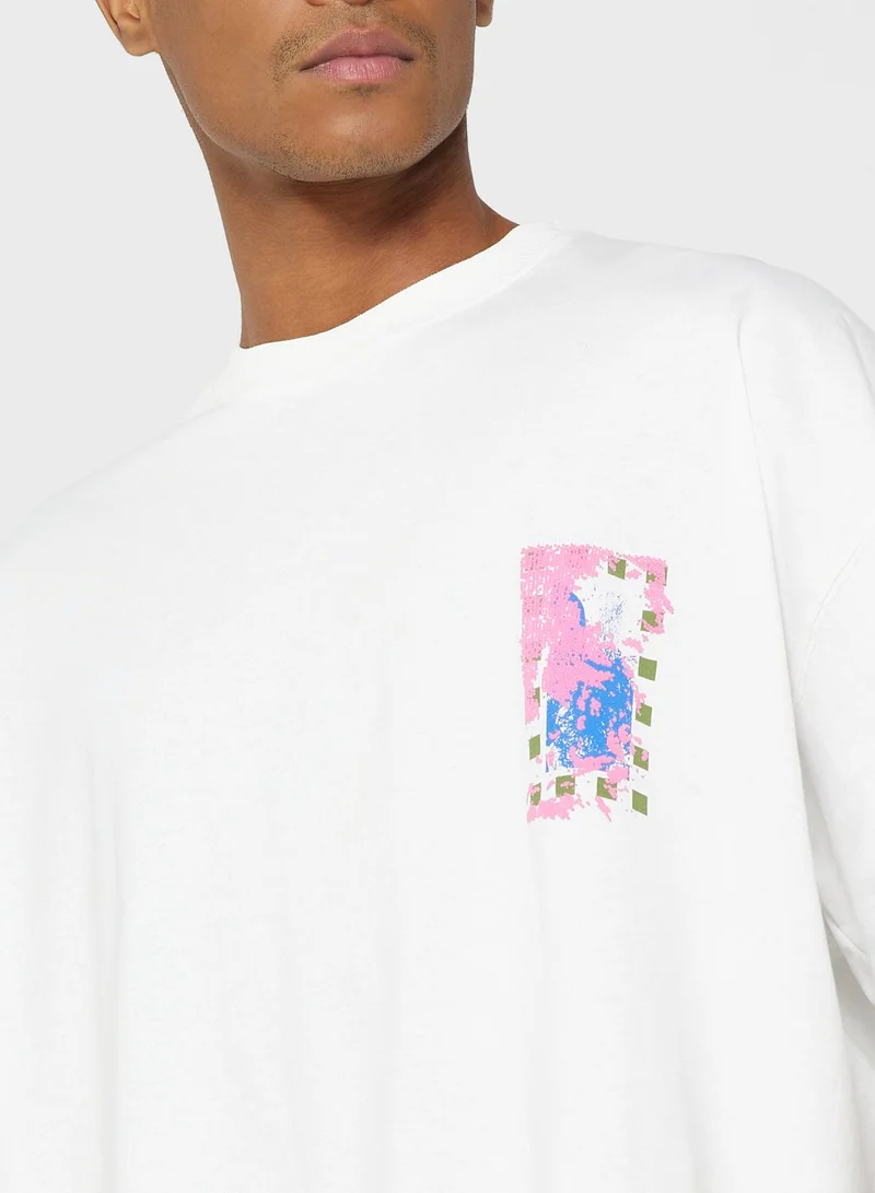 TOPMAN Printed Crew Neck T-Shirt