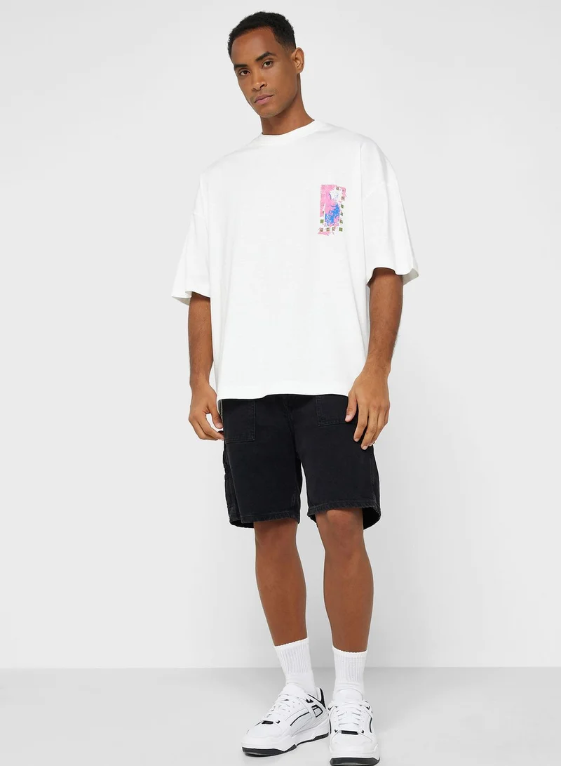 TOPMAN Printed Crew Neck T-Shirt