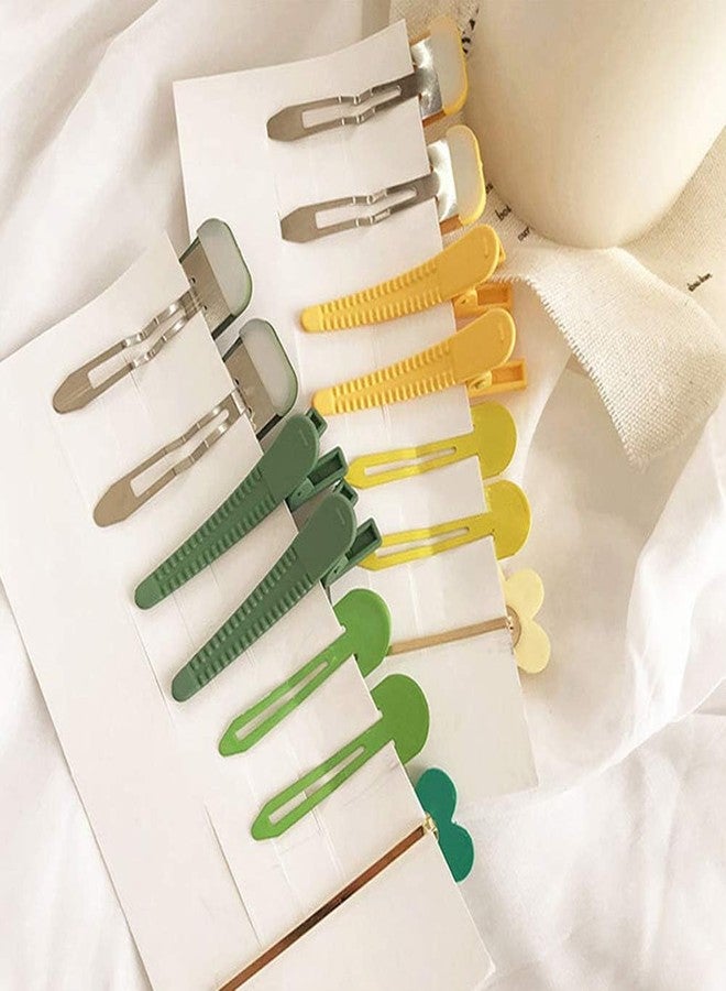 Essivox 7 Piece Flower Hair Clips Set, Decorative Barrette Bobby Pin Collection for Women and Girls, Sweet Hair Accessories (Green) - Image 2