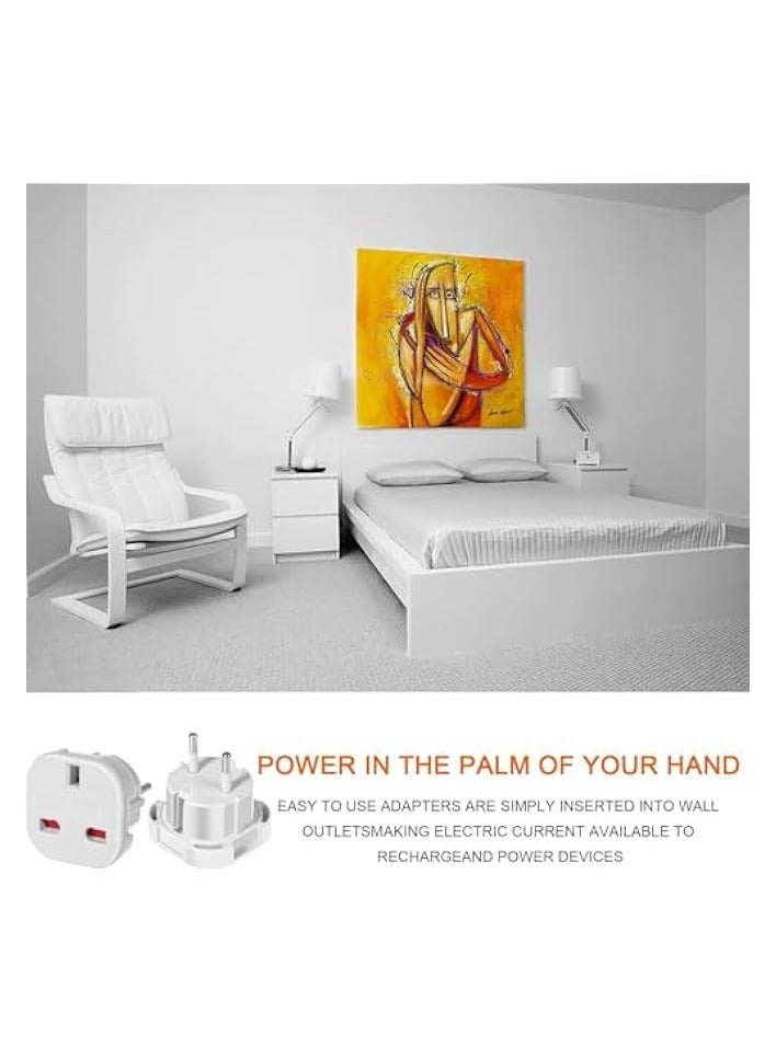 إيروريكس مجموعة محولات السفر من الاتحاد الأوروبي مكونة من 4 قطع، محول قابس من المملكة المتحدة إلى أوروبا، محول من النوع C E F لإسبانيا وفرنسا وإيطاليا وألمانيا والبرتغال واليونان وتركيا وهولندا وبولندا والمزيد، معدات شحن السفر - Image 4