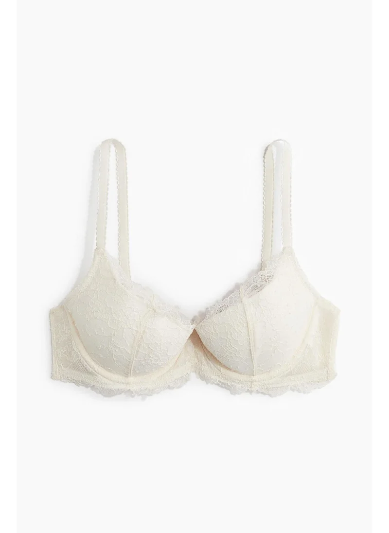 اتش اند ام Padded underwired demi lace bra