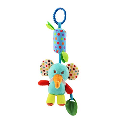 Joyshare 4 PCS Baby Soft Hanging Rattle Crinkle Squeaky Toy - Baby Toys for 0 3 6 9 to 1 Animal Ring Plush Stroller Infant Car Bed Crib Travel Activity Hanging Wind Chime with Teether for Boys Present - Image 2