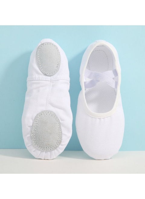 Lace-up Free Children's Dance Shoes Indoor Soft Sole Ballet Shoes White