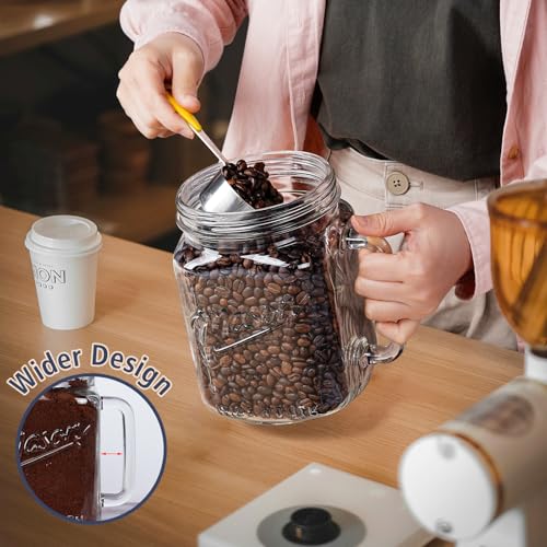 Folinstall 2 Pack Large Mason Jars, 74 oz Wide Mouth Glass Jar with Lid for Fridge, Glass Canisters DIY Favor Decor, Food Container for Sugar, Cookie, Flour, Pickle - Image 5