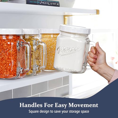 Folinstall 2 Pack Large Mason Jars, 74 oz Wide Mouth Glass Jar with Lid for Fridge, Glass Canisters DIY Favor Decor, Food Container for Sugar, Cookie, Flour, Pickle - Image 3