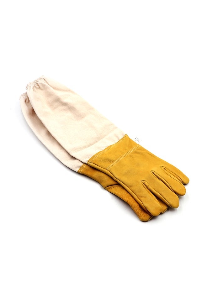 NIBEMINENT Anti-Smash Beekeeping Gloves Beige/Yellow 2XL - Image 2