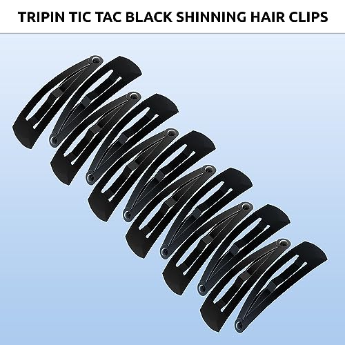 TRIPIN 12 Pieces Black Metal Tic Tac Tik Tak Hair Clips Pins for Women & Girls. (Pack of 1) (SHINNING) - Image 2