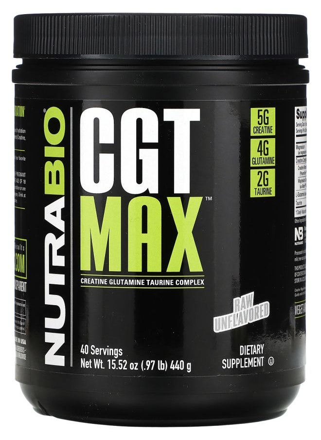 NutraBio CGT MAX Raw Unflavored 0.97 lb (440 g) 