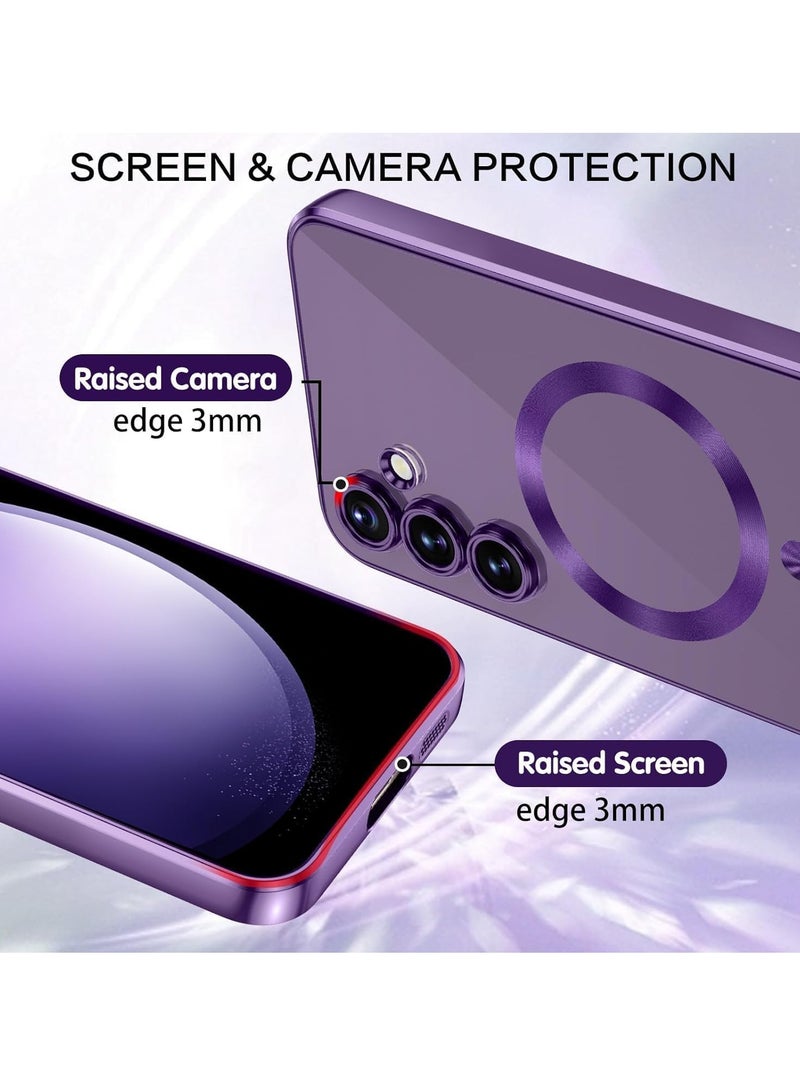 MIGOFAST Magnetic Clear Case for Samsung Galaxy A56 with Camera Lens Protector Magsafe Compatible Electroplated Soft TPU Shockproof Anti-Scratch Phone Case for Galaxy A56 Purple - Image 4