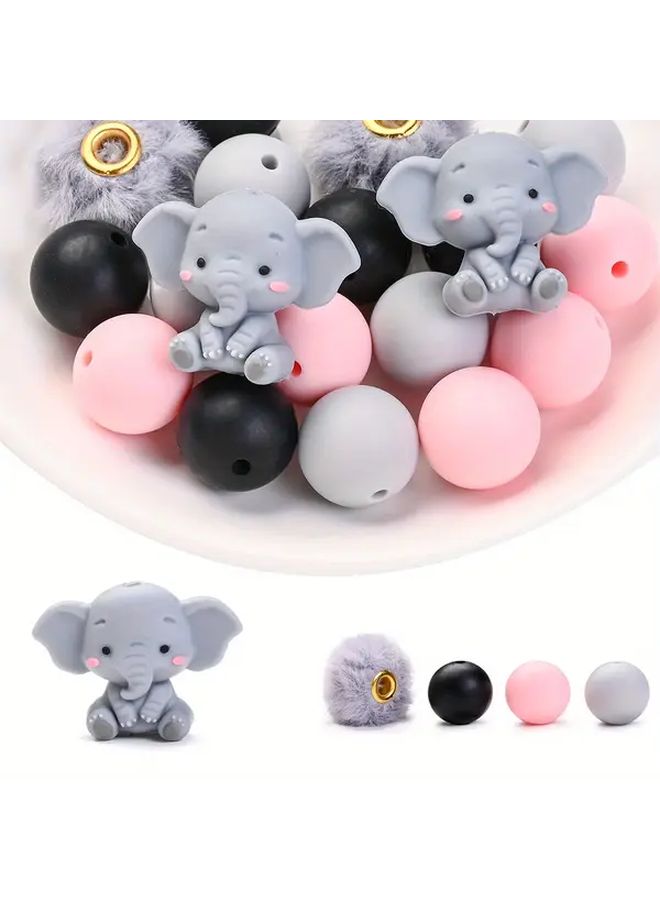 Style 1 Animal Silicone Beads 18pcs DIY Craft Accessories for Bracelets Keychains Bag Charms - Image 5